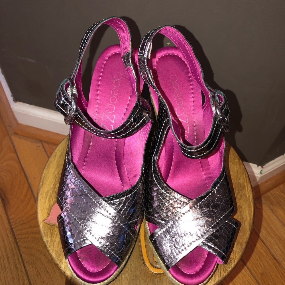 Wedge Shoes Pewter/Pink 🖤